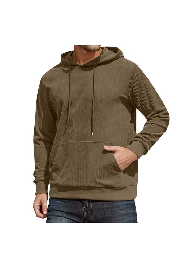 Men's Gym Hoodies Zip up Corduroy Hooded Sweatshirt Fitted Long Sleeve Pullover Top Windbreaker Training Gym Hooded Jacket Classic Fall Activewear Parker Coat Top Size S-3xl