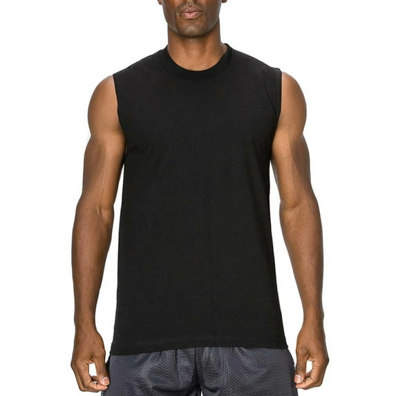Men’s Gym Muscle Tank Top 3 Pack Crewneck Sleeveless Workout Top Cotton T-Shirt