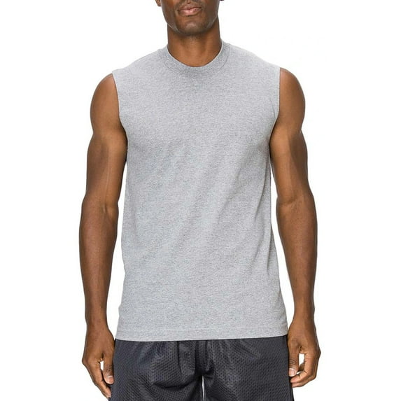 Men’s Gym Muscle Tank Top 3 Pack Crewneck Sleeveless Workout Top Cotton T-Shirt