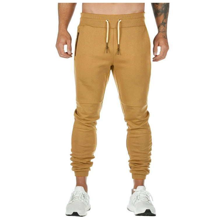 Men s Gym Pants Workout Running Athletic Joggers Slim Fit Sport Track Pants With Zipper Pockets Walmart