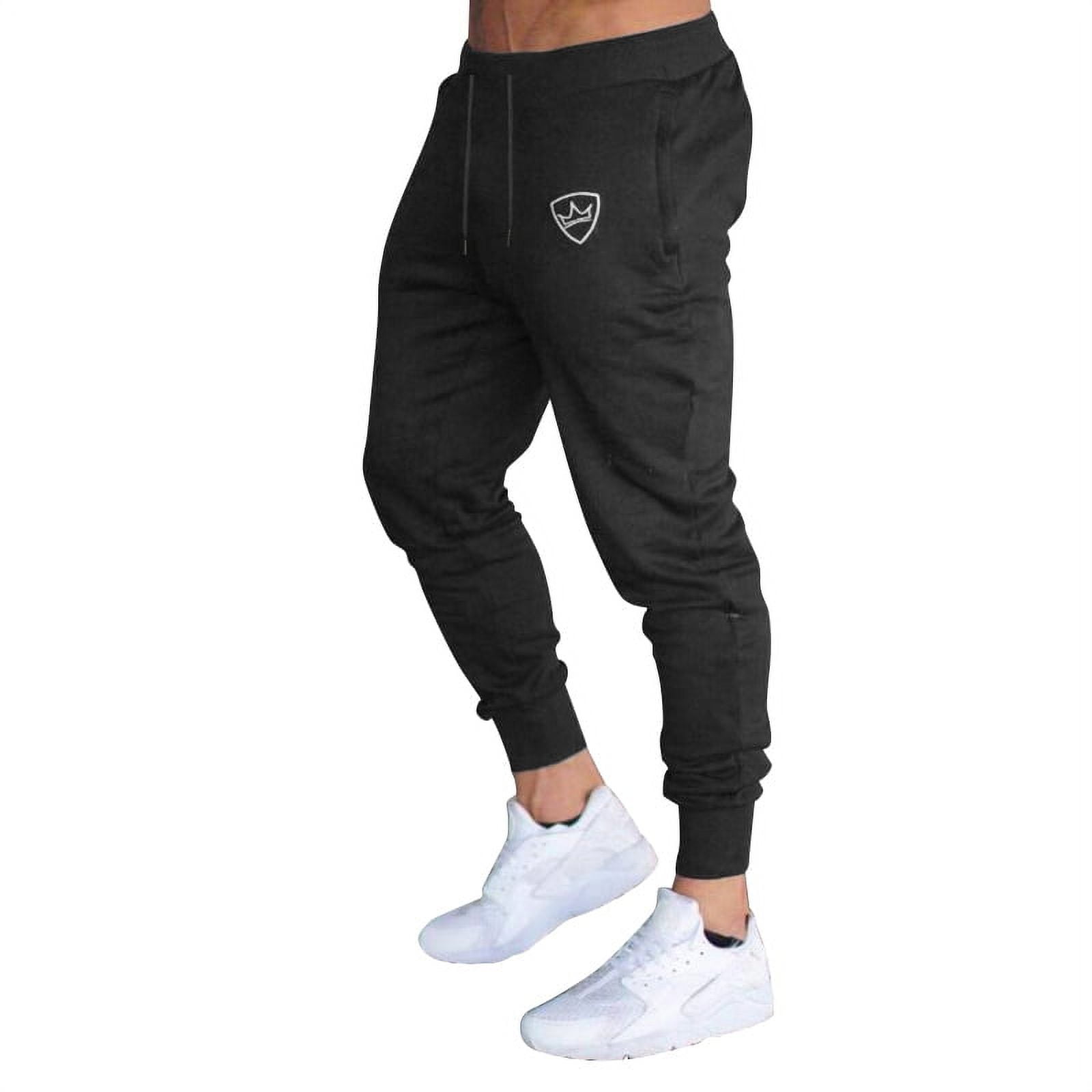 Men's Gym Sports Pants Casual Workout Running Jogger Athletic Trouser  Stretch Slim Fit Sweatpants with Pockets