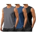 thumbnail image 1 of Men's Gym Tank Top Quick Dry 3 Pack UPF 50+ Sleeveless Workout Shirts Summer Sun Protection Running Tank Tops, 1 of 3