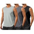 thumbnail image 1 of Men's Gym Tank Top Quick Dry 3 Pack UPF 50+ Sleeveless Workout Shirts Summer Sun Protection Running Tank Tops, 1 of 3
