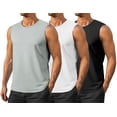 thumbnail image 1 of Men's Gym Tank Top Quick Dry 3 Pack UPF 50+ Sleeveless Workout Shirts Summer Sun Protection Running Tank Tops, 1 of 3