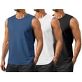 thumbnail image 1 of Men's Gym Tank Top Quick Dry 3 Pack UPF 50+ Sleeveless Workout Shirts Summer Sun Protection Running Tank Tops, 1 of 3