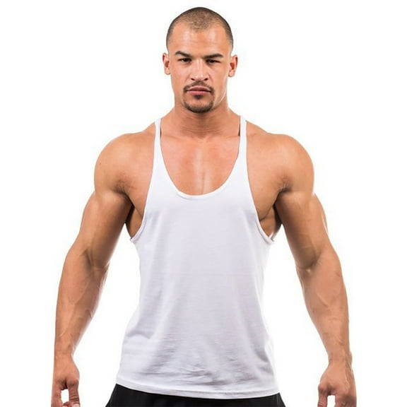Men's Gym Tank Tops Y-Back Workout Muscle Tee Athletic Workout Fitness Vest T-Shirts