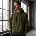 thumbnail image 1 of Men's Gym Workout Active Long Sleeve Pullover Lightweight Hoodie Casual Hooded Sweatshirts Army Green L, 1 of 8
