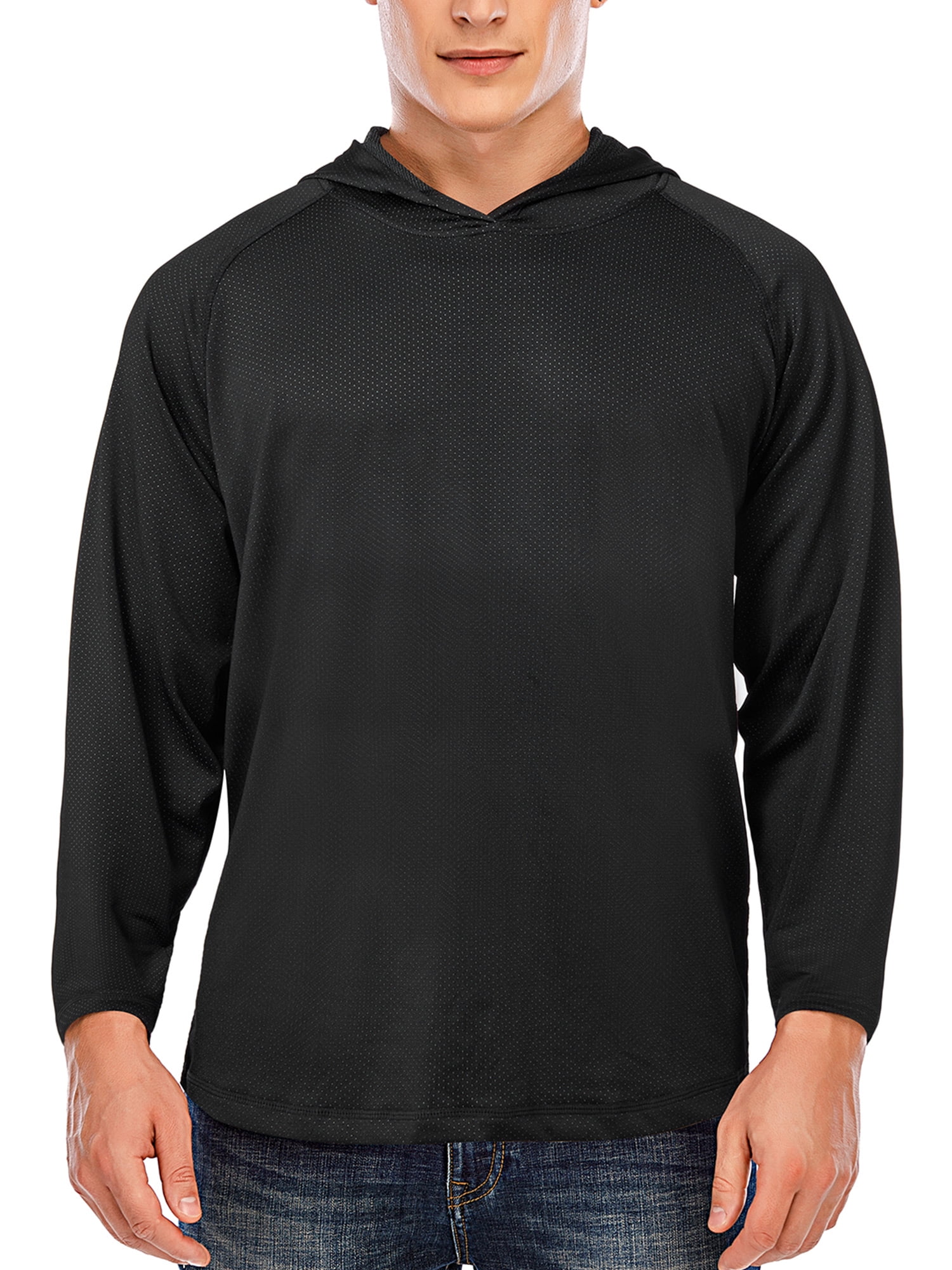 Men's Waffle Button Hooded Long Sleeve Hoodie Sport Sweatshirt Casual