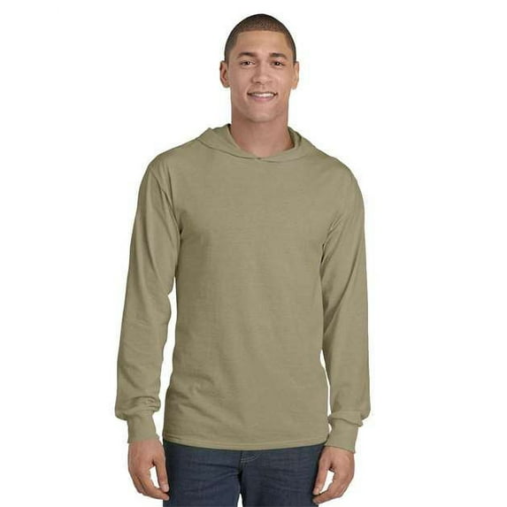 Men's HD Cotton Jersey Hooded T-Shirt - KHAKI - 3XL