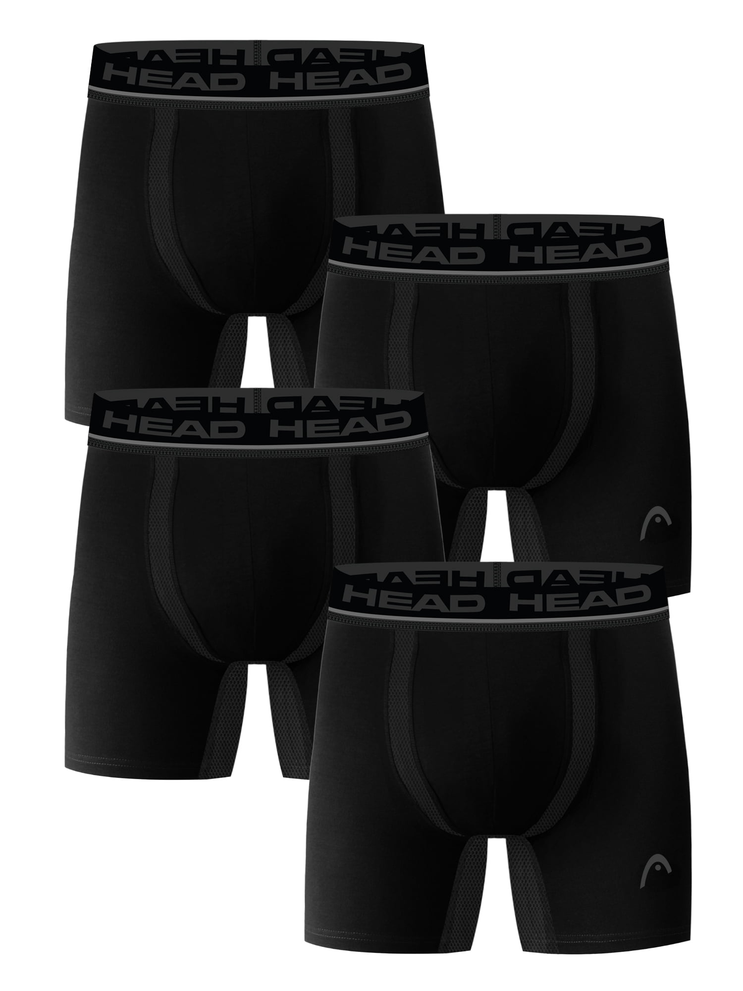 Men’s HEAD Air-Vent Performance Underwear Boxer Briefs, 4-Pack (Sizes S–XL)