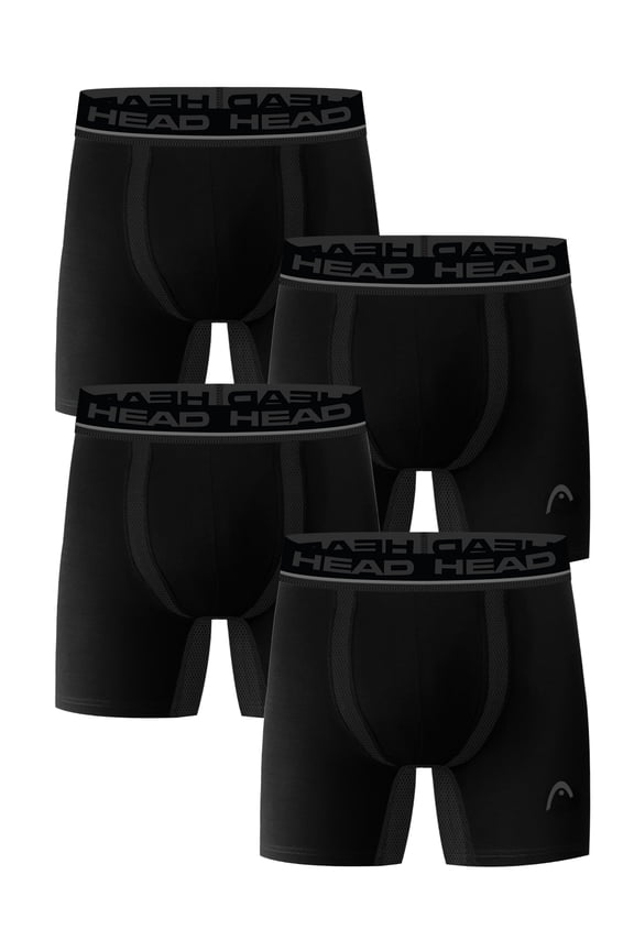 Men’s HEAD Air-Vent Performance Boxer Briefs, 4-Pack (Sizes S–XL)