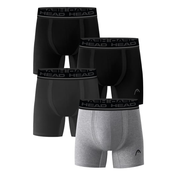 Men’s HEAD Air-Vent Performance Underwear Boxer Briefs, 4-Pack (Sizes S–XL)