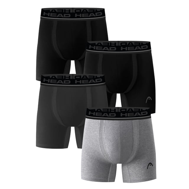 Men’s HEAD Air-Vent Performance Boxer Briefs, 4-Pack (Sizes S–XL)
