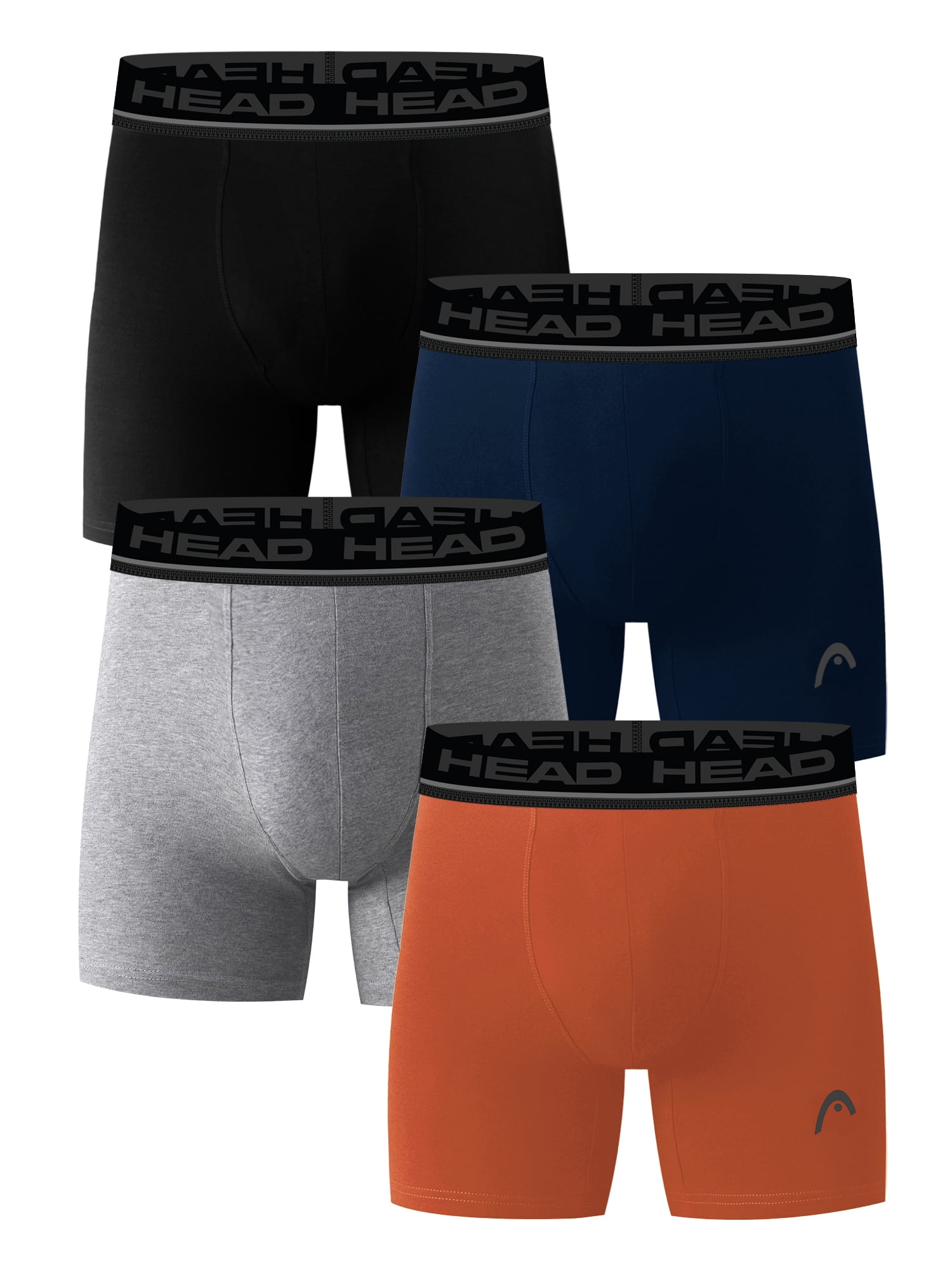 Men’s HEAD Cotton Underwear Stretch Boxer Briefs, 4-Pack (Sizes S–XL)