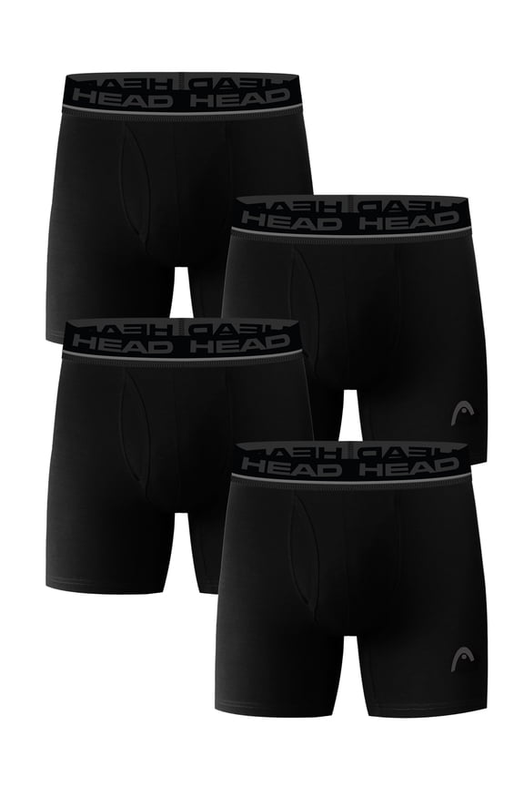 Men’s HEAD Performance Boxer Briefs with Fly, 4-Pack (Sizes S–XL)