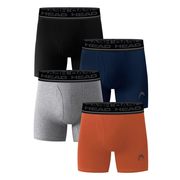 Men’s HEAD Performance Boxer Briefs with Fly, 4-Pack (Sizes S–XL)