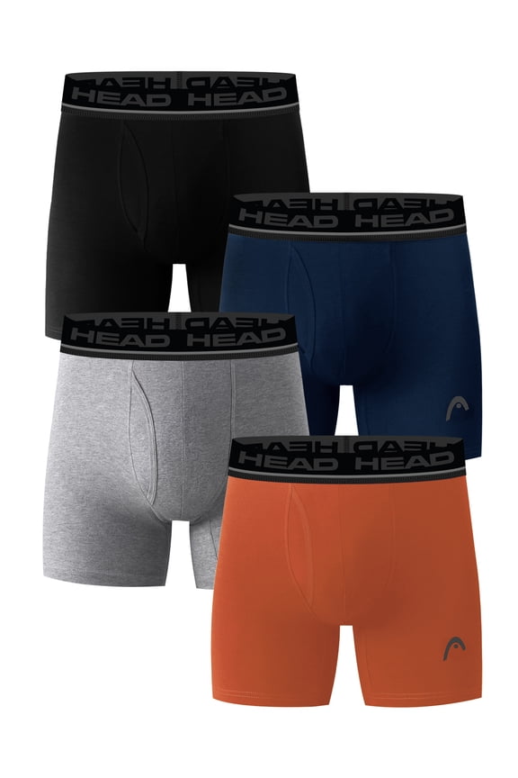 Mens HEAD Performance Boxer Briefs with Fly, 4-Pack (Sizes SXL)