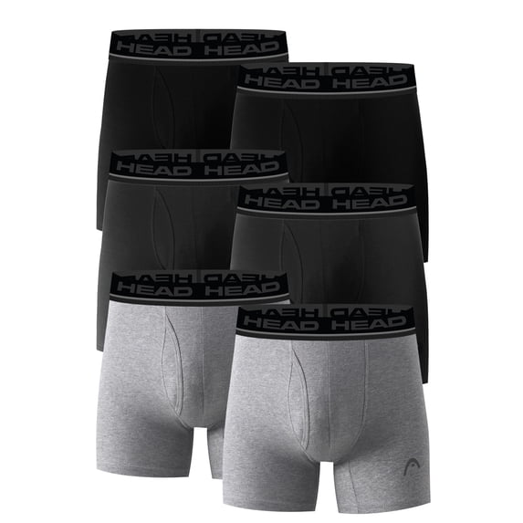 Men’s HEAD Performance Boxer Briefs with Fly, 6-Pack (Sizes S–XL)