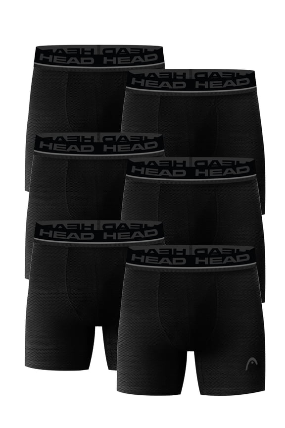Men’s HEAD Performance Boxer Briefs with Fly, 6-Pack (Sizes S–XL)