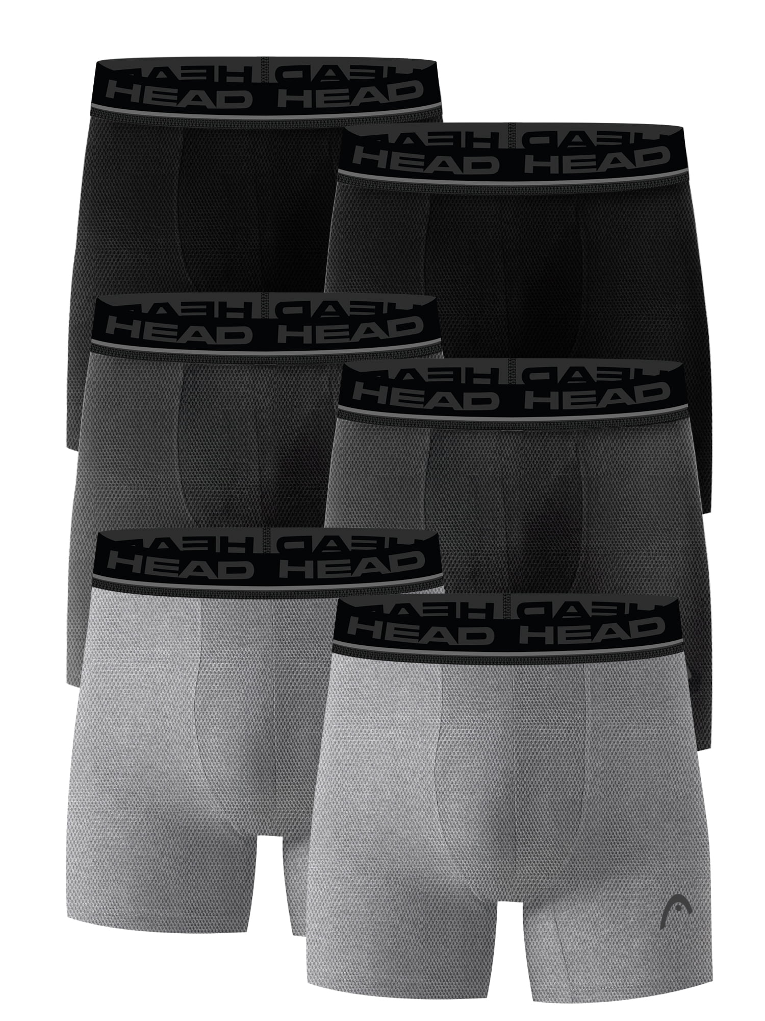 Men’s HEAD Performance Underwear Boxer Briefs with Mesh Pouch, 6-Pack (Sizes S–XL)