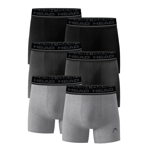 Men’s HEAD Performance Boxer Briefs with Mesh Pouch, 6-Pack (Sizes S–XL)
