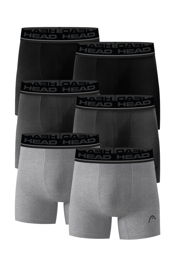 Men’s HEAD Performance Boxer Briefs with Mesh Pouch, 6-Pack (Sizes S–XL)