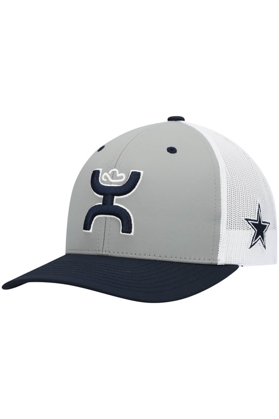 Men's HOOey Gray/Navy Dallas Cowboys Tri-Color H Trucker Snapback Hat