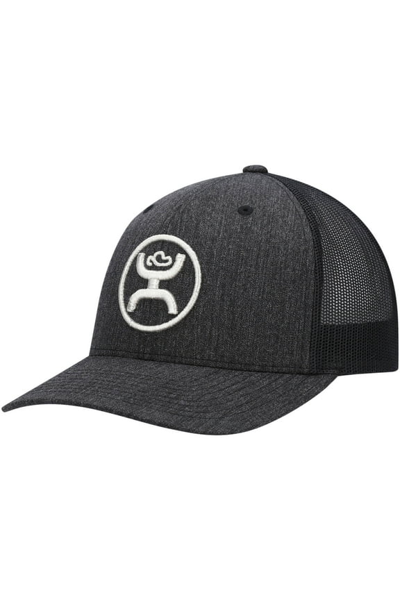 Men's HOOey Heathered Black O Classic Trucker Snapback Hat - OSFA