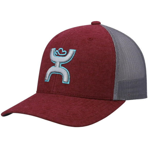 Men's HOOey Maroon/Gray Sterling Trucker Snapback Hat - OSFA