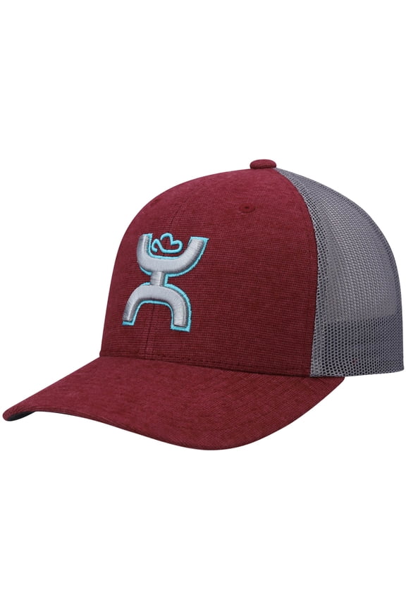 Men's HOOey Maroon/Gray Sterling Trucker Snapback Hat - OSFA
