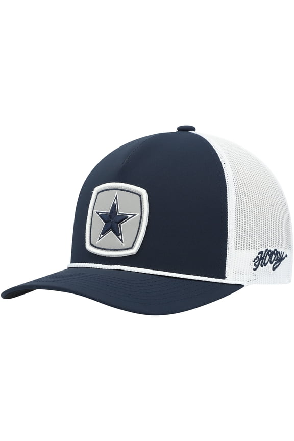 Men's HOOey Navy/White Dallas Cowboys Star Patch Rope Trucker Snapback Hat