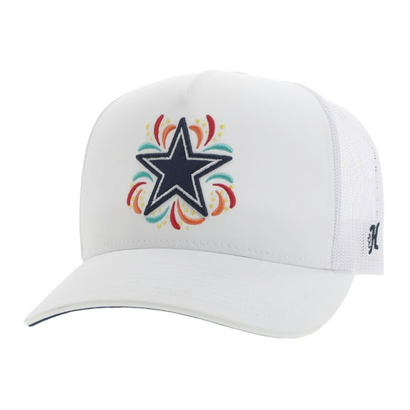 Men's HOOey White Dallas Cowboys NFL Fiesta Adjustable Trucker Hat