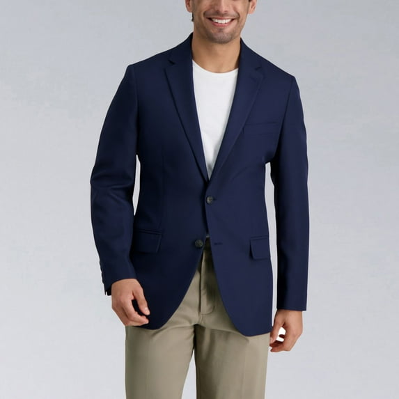 Men's Haggar® Active Series Tailored-Fit Sport Coat Color: Indigo Size: 44 SHORT