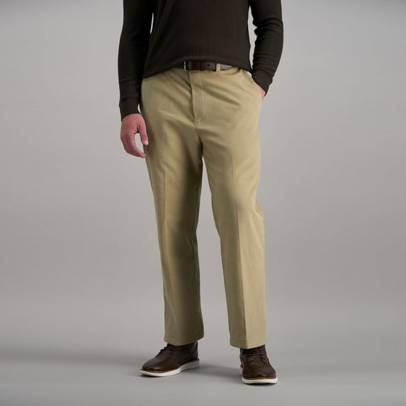 Men's Haggar® Classic-Fit Stretch Expandable Waistband Corduroy Pants Color: Khaki Size: 32X32
