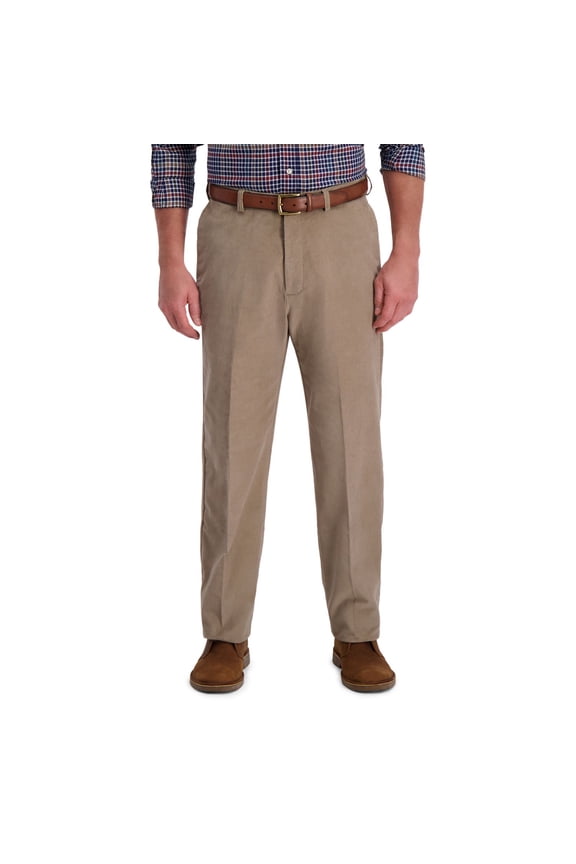 Men's Haggar® Classic-Fit Stretch Expandable Waistband Corduroy Pants Color: Medium Khaki Size: 34X31
