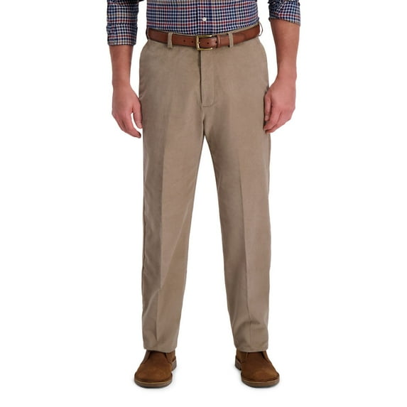 Men's Haggar® Classic-Fit Stretch Expandable Waistband Corduroy Pants Color: Medium Khaki Size: 42X30