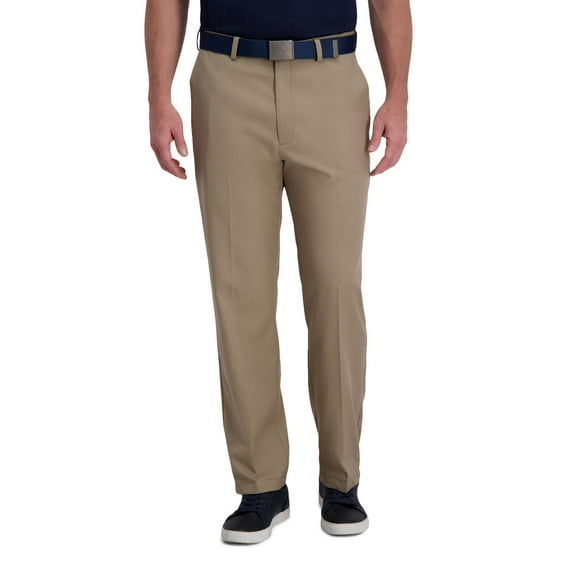 Men's Haggar® Cool Right® Performance Flex Classic-Fit Flat-Front Pants Color: Khaki Size: 44X32