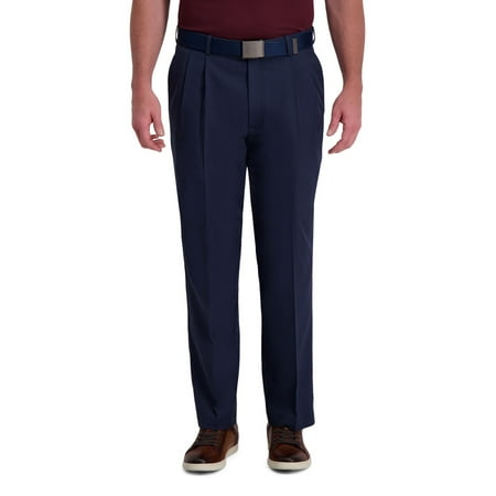Men's Haggar® Cool Right® Performance Flex Classic-Fit Pleated Pants Color: Ink Size: 38X30