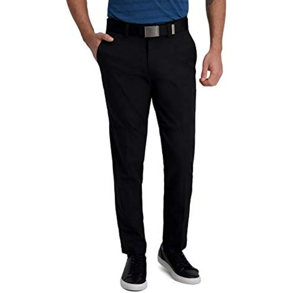 Men's Haggar® Cool Right® Performance Flex Slim-Fit Flat-Front Pants Color: Black Size: 32X30