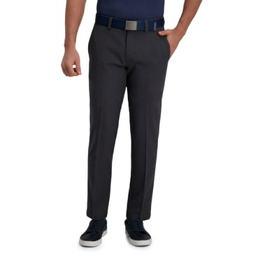Men's Haggar® Cool Right® Performance Flex Straight-Fit Flat-Front Pants Color: Dark Gray Size: 34X30
