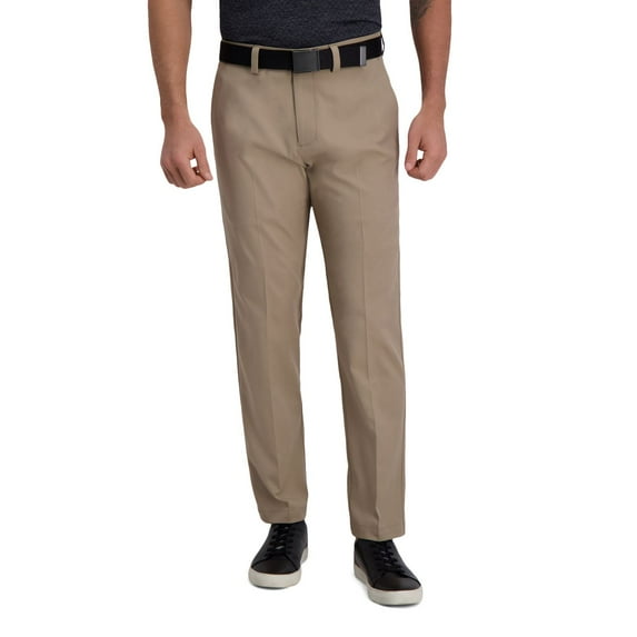 Men's Haggar® Cool Right® Performance Flex Straight-Fit Flat-Front Pants Color: Khaki Size: 33X32
