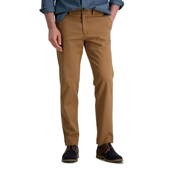 Men's Haggar® Life Khaki™ Straight-Fit Comfort Chino Flat-Front Pants Color: Adobe Size: 34X34