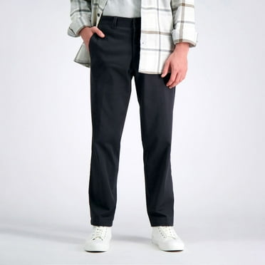 Men's Haggar® Life Khaki™ Straight-Fit Comfort Chino Flat-Front Pants Color: Lead Size: 38X34