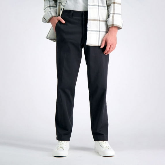 Men's Haggar® Life Khaki™ Straight-Fit Comfort Chino Flat-Front Pants Color: Lead Size: 40X30
