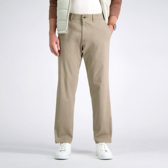Men's Haggar® Life Khaki™ Straight-Fit Comfort Chino Flat-Front Pants Color: Med Khaki Size: 38X34