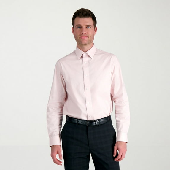 Men's Haggar® Premium Comfort Classic Fit Dress Shirt Color: Pink Solid Size: 18.5 36/37