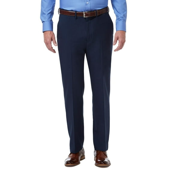 Men’s Haggar® Premium Comfort Expandable-Waist Classic-Fit Stretch Flat-Front Dress Pants Color: Blue Size: 34X32