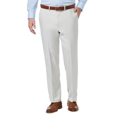 Men’s Haggar® Premium Comfort Expandable-Waist Classic-Fit Stretch Flat-Front Dress Pants Color: Stone Size: 36X30