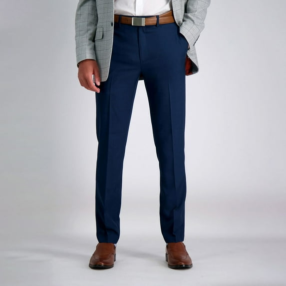 Men’s Haggar® Premium Comfort Flex-Waist Slim-Fit Stretch Flat-Front Dress Pants Color: Blue Size: 29X30