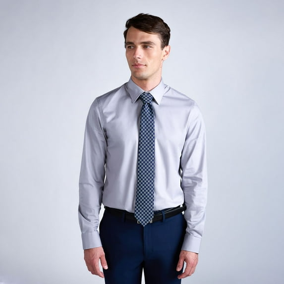 Men's Haggar® Premium Comfort Slim Fit Dress Shirt Color: Light Gray Size: 16.5-34/35